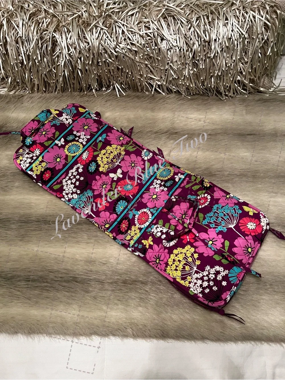 VERA BRADLEY Flutterby 2014 Iconic Grand Hanging Organizer Travel Toiletries Cos